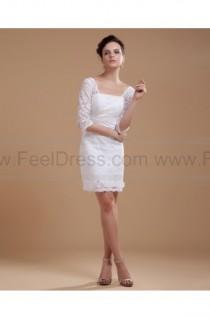 wedding photo -  Trendy Style Lace Mini Length White 2013 Wedding Dress