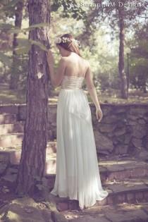 wedding photo - Ivory Bohemian Wedding Dress Beautiful Lace Wedding Long Gown Boho Gown Bridal Gypsy Wedding Dress - Handmade by SuzannaM Designs