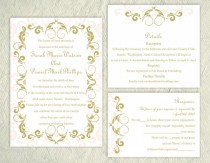 wedding photo -  DIY Wedding Invitation Template Set Editable Word File Instant Download Printable Green Invitation Olive Wedding Invitation Beige Invitation