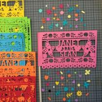 wedding photo - Personalized Papel Picado Wedding Flags, Mexican Fiesta Decorations, Custom Decorations for Engagement Parties and Weddings