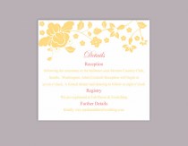wedding photo -  DIY Wedding Details Card Template Editable Word File Download Printable Details Card Yellow Gold Details Card Elegant Information Cards
