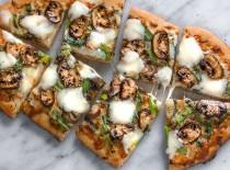 wedding photo - Crimini Mushroom Flatbread Pizza Recipe with Grilled Green Onions and Tuscan Herbs