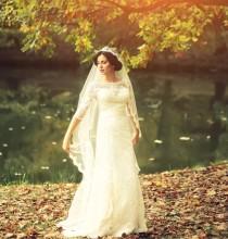 wedding photo - Mantilla Lace Wedding Veil