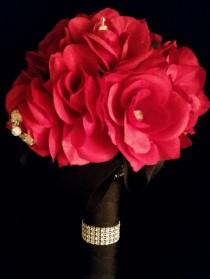 wedding photo - Red Silk Bridal Bouquet