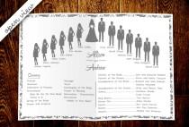 wedding photo - Wedding Silhouette Program DIY Customizable and Printable : Pages for Mac and Microsoft Word