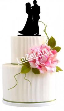 wedding photo - Wedding Cake Topper Dancing Silhouette Groom and Bride