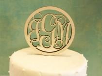 wedding photo - Framed Vine Wood Monogram Cake Topper