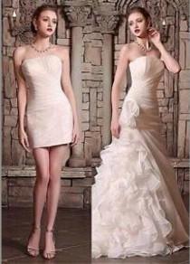 wedding photo - 2015 Wedding Dresses Elegant Weeding Bridal Gowns Sweep Train Detachable Strapless Wedding Dress Online with $138.85/Piece on Hjklp88's Store 