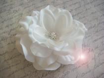 wedding photo - STARFISH Bridal Hair Flower / pure white bridal flower hair clip / beach destination bride / rhinestone flower pearl flower