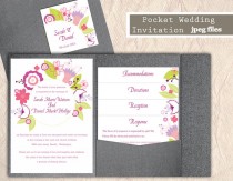 wedding photo -  Printable Pocket Wedding Invitation Suite Printable Invitation Wreath Invitation Flower Invitation Download Invitation Edited jpeg file