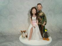 wedding photo - Customized Hunting Theme Wedding Cake Topper