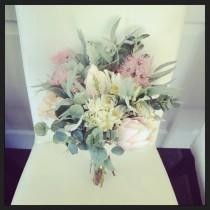 wedding photo - Australian Made, Native Australian Pastel Soft Bridal Bouquet, Protea, Eucalyptus, Dusty Miller, Blushing Bride