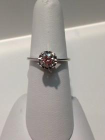 wedding photo - Handmade Antique Diamond Engagement Ring in 14K Gold