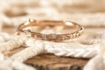 wedding photo - Twig ring with scattered diamonds