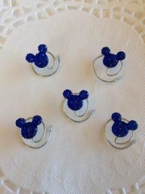 wedding photo - MOUSE EARS Hair Swirls for Themed Wedding in Dazzling Royal Blue Acrylic