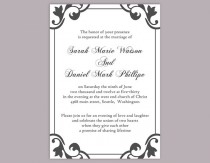 wedding photo -  DIY Wedding Invitation Template Editable Word File Instant Download Printable Elegant Invitation Black Wedding Invitation DIY Invitations