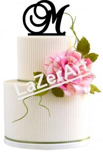 wedding photo - Wedding Cake Topper Initial