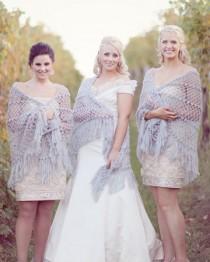 wedding photo - Ready to ship Bridal Shawl, Grey cashmere mohair shawl, Wedding shawl, My shawl on MARTHA STEWART