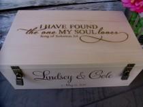 wedding photo - Wine Box for Rustic Wedding Ceremony or Gift for Two Bottles with Engraved I Have Found the One Whom My Soul Loves