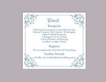 wedding photo -  DIY Wedding Details Card Template Editable Word File Instant Download Printable Details Card Blue Details Card Template Enclosure Cards