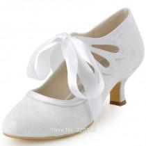 wedding photo - Affordable wedding shoes with bows, ribbons, and other femmy details