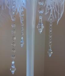 wedding photo - Set of 4 HANGING CRYSTALS - 4 Crystal Garlands with Elegant CHANDELIER Pendants, With or Without 2" Swirly Hooks
