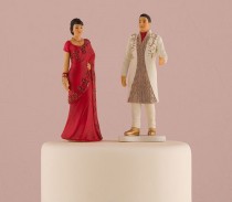 wedding photo - Indian Bride and Groom Traditional Wedding CakeToppers -Porcelain Couple Figurines Mix and Match Sold Separately or You can buy both