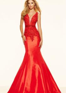 wedding photo -  Buy Australia 2016 Red Mermaid Straps Beaded Lace Taffeta Floor Length Evening Dress/ Prom Dresses 98029 at AU$170.55 - Dress4Australia.com.au