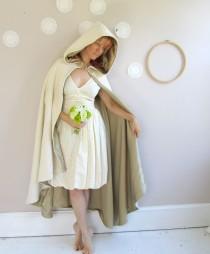 wedding photo - Long Hooded Cloak half circle style, graduated hemline