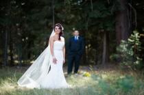 wedding photo - Wedding Veil Chapel Length White Illusion Tulle