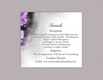 wedding photo -  DIY Wedding Details Card Template Editable Word File Instant Download Printable Details Card Purple Details Card Floral Enclosure Cards