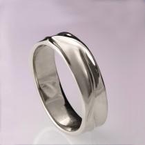 wedding photo - Waves No.5 - Platinum Ring , Platinum Wedding Ring , Platinum Wedding Band, men's wedding band, mens ring