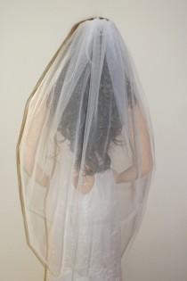 wedding photo - Simple two layer bridal veil, bridal veil 2 tier