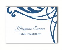 wedding photo -  Place Cards Wedding Place Card Template DIY Editable Printable Place Cards Elegant Place Cards Navy Blue Place Card Tented Place Card