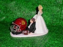 wedding photo - USC Trojans Football Groom Cake Fun but Cute Wedding Topper- College Sports University of South Carolina Fans-1