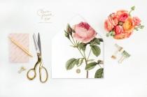 wedding photo - Pink Rose Envelope Liners DIY Printable Wedding Invitations and cards