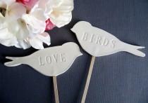 wedding photo - Love Bird Wedding Cake Toppers