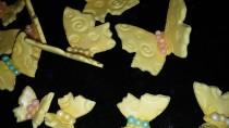 wedding photo - 24 Edible gum paste/fondant butterfly cake or cupcake toppers
