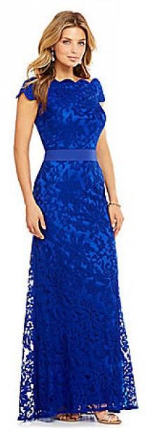 wedding photo - Tadashi Shoji Off-The-Shoulder Embroidered Lace Gown