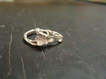 wedding photo - Wild Blueberry Branch Ring with Blueberry Bud Ring -- Twig Engagement Ring