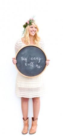 wedding photo - 18 1/2" Round Copper Leaf Chalkboard: also available in gold leaf or silver leaf