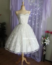 wedding photo - Plus Size. Molly - Retro Style Wedding Dress. Tea Length Vintage Design.