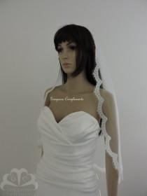 wedding photo - Mantilla Bridal Veil with Alencon Style Lace Choose Length/Color