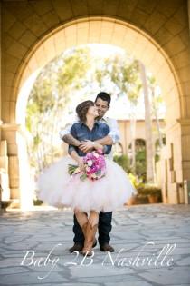 wedding photo - Womens Tulle Skirt Blush Pink Tutu Rustic Cowgirl Wedding Tutu Perfect for Weddings and Portraits