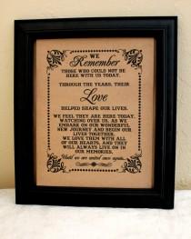 wedding photo - 8 x 10 SIGN We Remember Those - Loved Ones/ Remembrance / In Memory Of - Wedding Sign - Single Sheet (Style: REMEMBER)