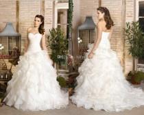 wedding photo - 2014 New Strapless Sweetheart A Line Plus Size Sexy Lace Up Wedding Dresses Ruffles Organza Handmade Flower Chapel Train Bridal Gowns 2013 Wedding Dress Sale Wedding Dress Uk From Hjklp88, $120.16