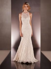 wedding photo -  Luxury Vintage Fit and Flare Halter Neckline with Keyhole Back