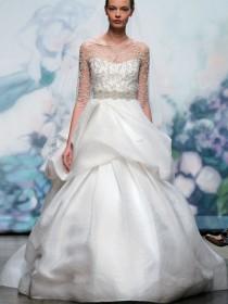 wedding photo -  Luxury White Organza Strapless Sweetheart Neck Wedding Dress with Ball Gown Skirt