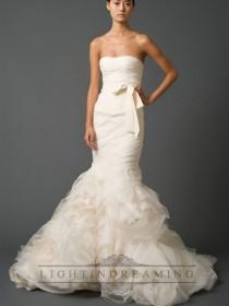 wedding photo - Strapless Sweetheart Trumpet Pleated Wedding Dress with Low Back