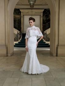 wedding photo -  Two-piece Lace Slim A-line Formal Wedding Dress with Strapless V-neckline